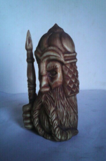 Slavic god PERUN, carved from aspen, height 9cm. - My, Slavic mythology, Wood carving, Slavic gods, Thread, Perun, Idol, Bags, Longpost