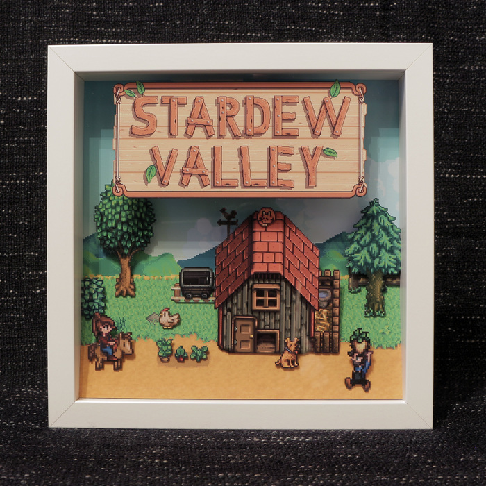 Diorama based on the game Stardew Valley - My, Diorama, Games, My, Stardew Valley, With your own hands, Longpost