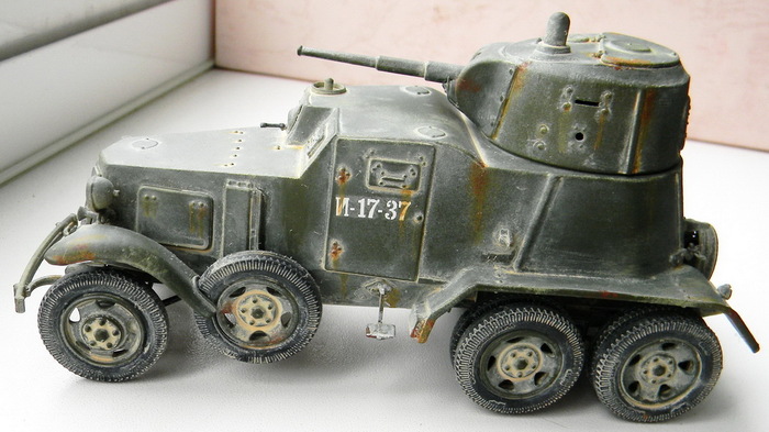 Model of the armored car BA-10. Scale 1:35. - My, Models, Star, BA-10, Armored car, Longpost