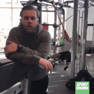 When the coach is distracted - Hall, Exercises, Тренер, Fitness, GIF
