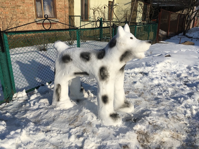 March dog - My, Snow figures, Spring