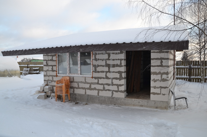 ... и расцвёл подснежник. - Моё, Каркас навесной, Обрешетка, Облицовка, Облицовка дома, Длиннопост