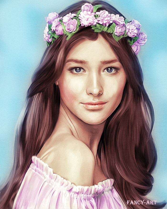 Liza Soberano. Портрет по фото - Моё, Арт, Photoshop