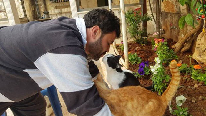 Mohammed Jalil is a man who takes care of animals in one of the most dangerous places on earth. - , cat, Shelter, Syria, , Pet, The photo, Longpost, Pets