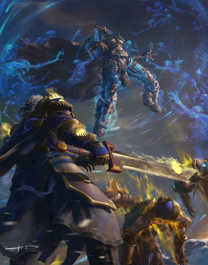 Lich King raid at the Frozen Throne 2D, Photoshop, ArtStation, World of Warcraft,  , , Stanton Feng