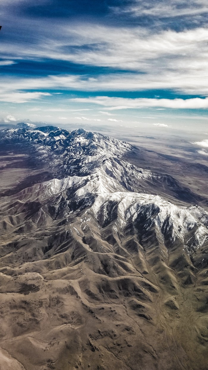 Somewhere over Nevada... - My, Airplane, USA, Nevada, Mobile photography, The photo