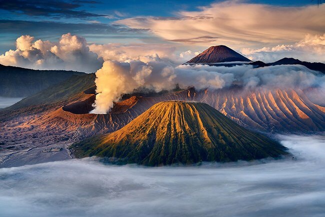 The Beauty of Mount Brom. Kyaw Win Hlain, Indonesia - Indonesia, Nature, The photo, Volcano, Clouds, Water, The mountains, Volcano Bromo