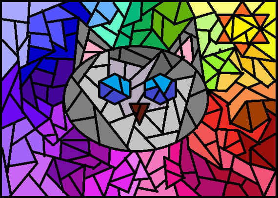 Hypnocot - My, cat, Art, Images, Paint, Paint master, Creation, Mosaic