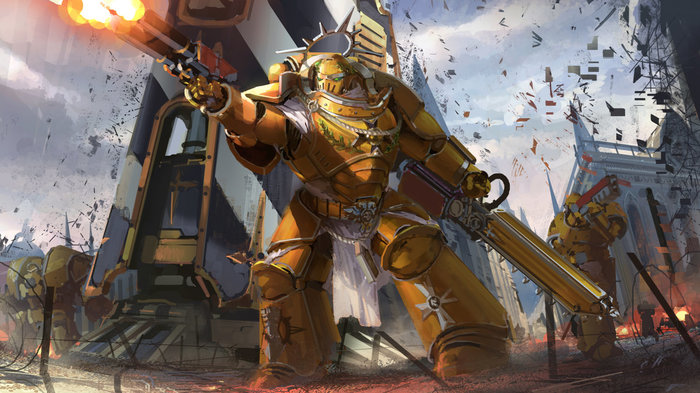 Имперские кулаки - Warhammer 40k, Wh Art, Hammk, Космодесант, Imperial Fists