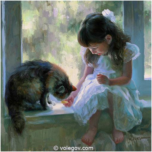 Artist Vladimir Volegov Happy childhood. - Oil painting, Artist, Vladimir Volegov, Video, Longpost, Youtube, Children