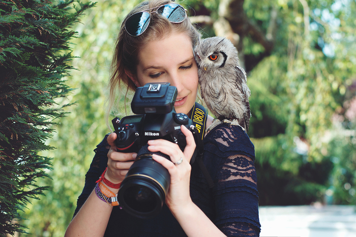 Photogenic - Beautiful girl, Owl, The photo, Nikon