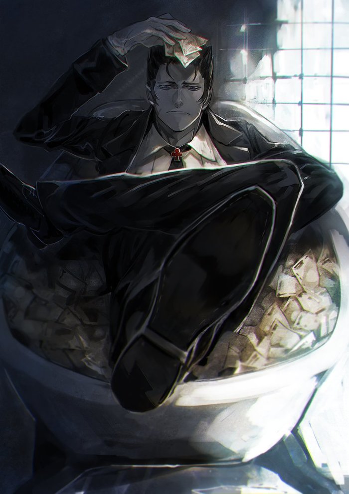 Money always reduces headaches - Monogatari series, Anime art, Anime, Drawing, Deishuu Kaiki