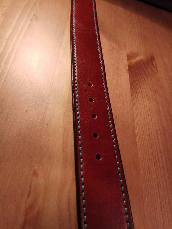 Genuine leather belt. - My, Belt, Leather, With your own hands, Handmade, Leather craft, Longpost