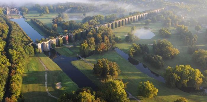 Maintenon Acqueduct, Eure-et-Loire, France. - Франция, Строение, Акведук, Природа, С высоты птичьего полета, Фотография, Вид сверху