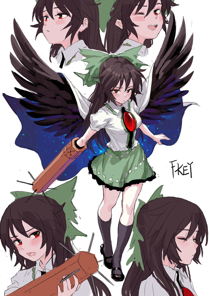 Reiuji Utsuho Touhou, Anime Art, ,  , Reiuji Utsuho, FKEY