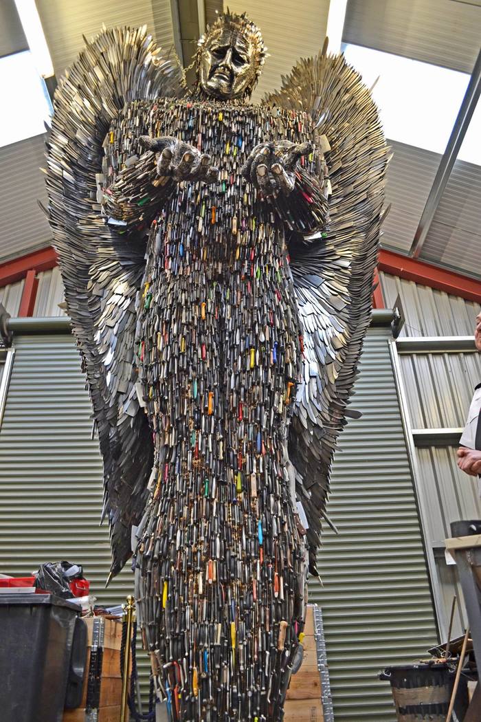 knife angel - The statue, Knife, Steel arms, Great Britain, Police, Crime, Symbolism, Angel, Sculpture