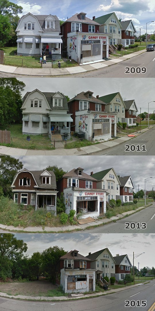 Detroit ghetto - Ghetto, Detroit, Devastation, Longpost, House, The photo