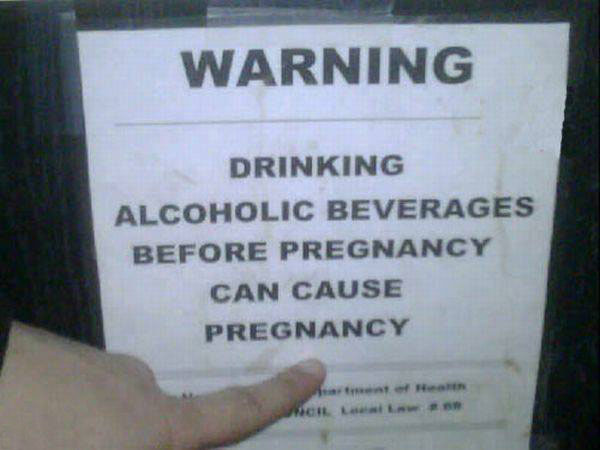 Drinking alcohol before pregnancy can cause pregnancy - Alcohol, The photo, Booze, Warning, Pregnancy