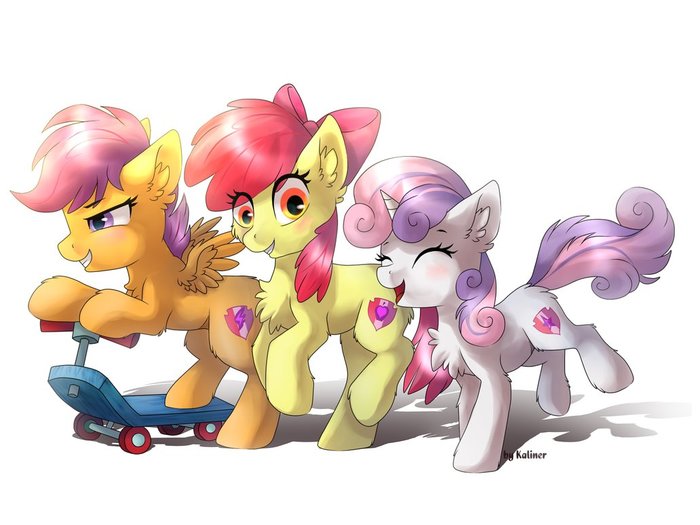CMC by Kaliner123 My Little Pony, Ponyart, Scootaloo, Applebloom, Sweetie Belle