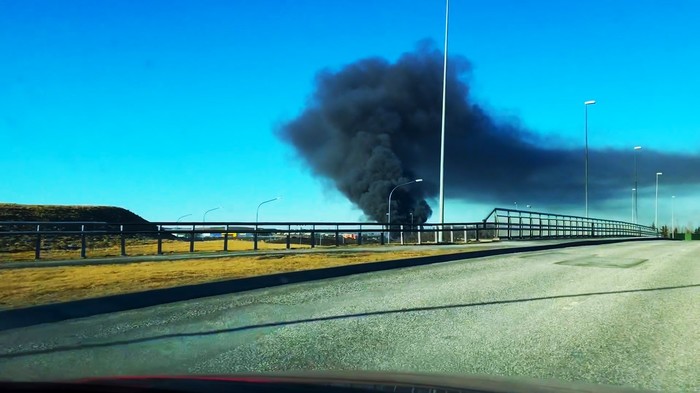 Big fire in Iceland - My, Island, Stone island