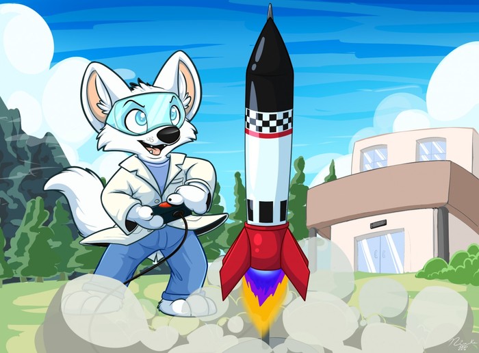 My rocket model - Furry, Art, Anthro, 