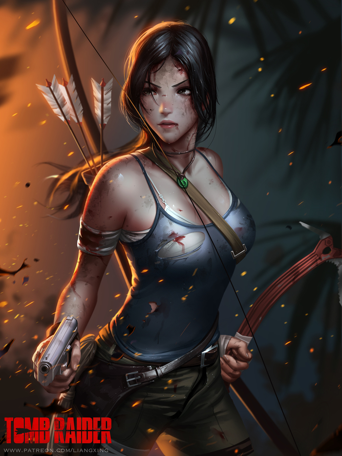 Lara Art - NSFW, Art, Liang-Xing, Liang xing, Tomb raider, , Longpost