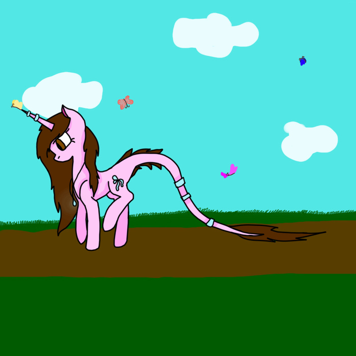 In vain I wanted a big and long tail! - My, My little pony, Unicorn, Original character, MLP Learning