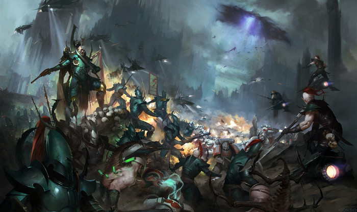 Ҹ  ( 1) Warhammer 40k, Dark Eldar, Wh back, 