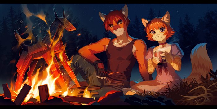 mental firewood - Furry, Anthro, Art, Iskra, Melloque