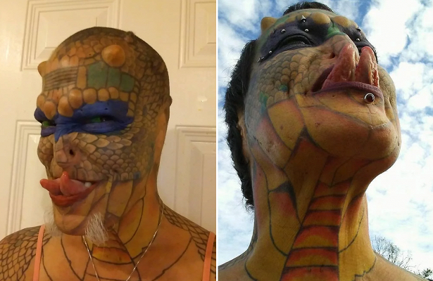 Woman spent a fortune to become a lizard - Female, Lizard, Tattoo, Argonians, Longpost, Women