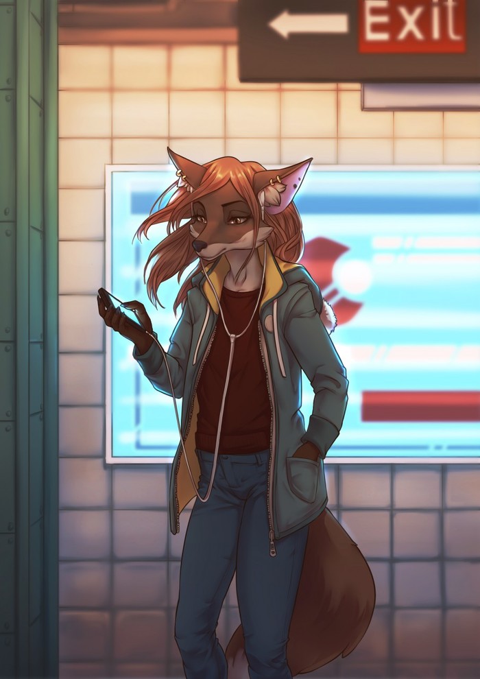 At the station - Furry, Art, Anthro, Monian