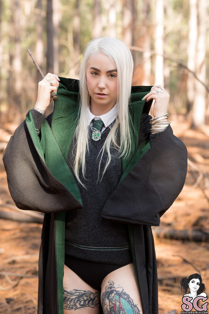 Channy from Slytherin - NSFW, Slytherin, Suicide girls, Breast, , Erotic, Longpost