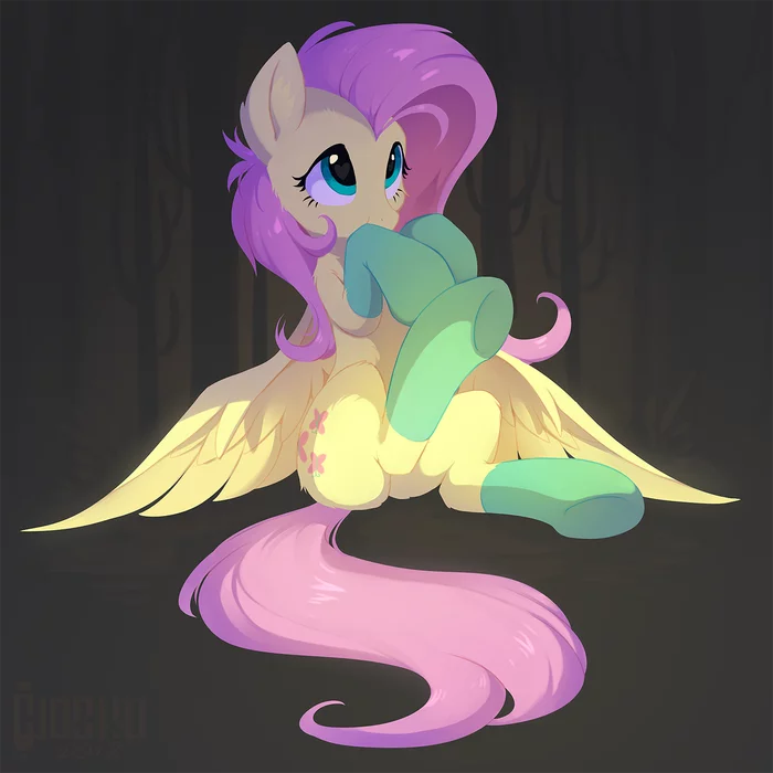 Flatty in socks - My little pony, Fluttershy, PonyArt, Hioshiru, MLP Socks