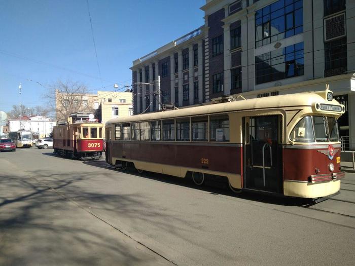 Old trams on Baumanka! - My, Moscow, Tram, , Baumanskaya, Longpost