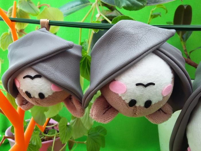 The bats - , Handmade, Needlework without process, Bat, Soft toy, With your own hands, My, Longpost