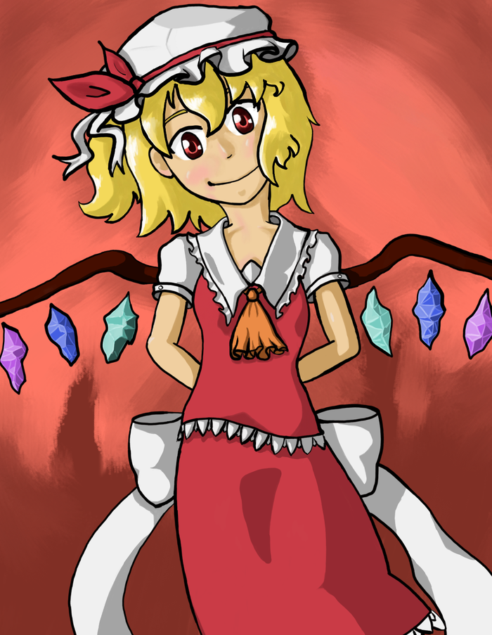  Anime Art, Touhou, Flandre Scarlet, ,  , 