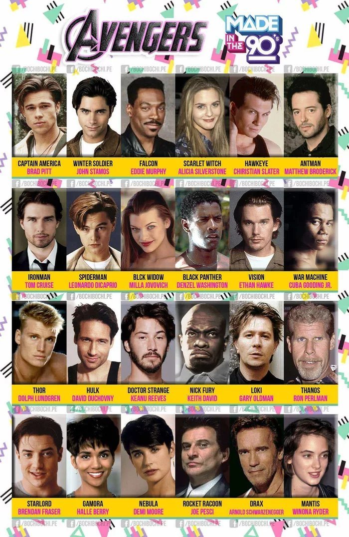 If the Avengers were filmed in the 90s - Avengers, Actors and actresses