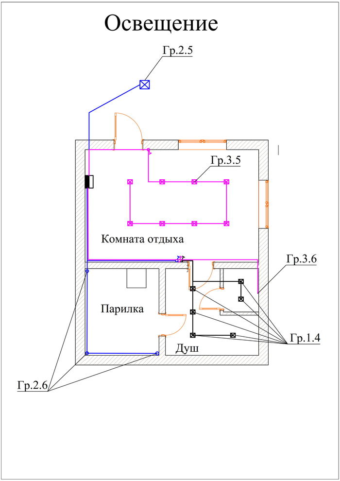 Bath continuation. Electricity. Project - My, Bath, Wiring, Building, Longpost