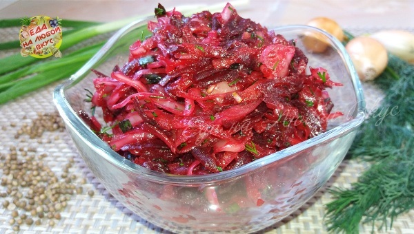 Beet salad For every day - My, Salad, Yummy, Cooking, Food, Recipe, Video recipe, Beet, Cabbage, Video