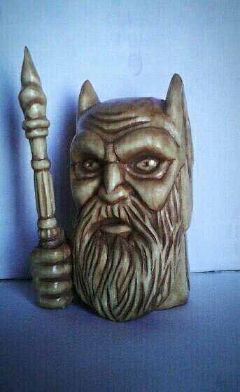 Pagan Batman for offering to the glory of DC comics))) is carved from aspen, height 9cm. Made to order. - My, Idol, Bags, Batman, Dc comics, Paganism, Longpost