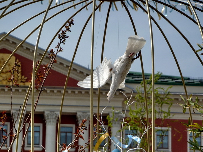 Moscow was decorated with dead pigeons for Easter - My, Moscow, Easter, Holidays, Longpost