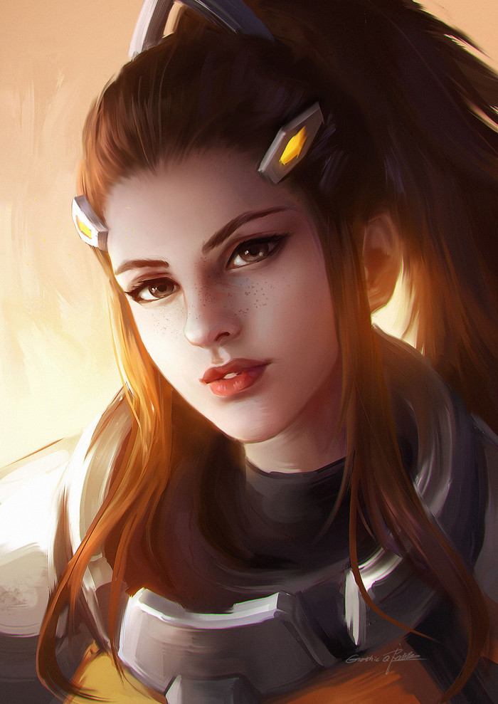 Бригитта - Игры, Brigitte, Overwatch, Blizzard, Арт, Рисунок, Qichao Wang