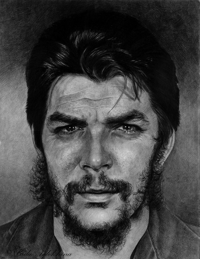 Portrait in pencil Ernesto Rafael Guevara de la Serna - My, Drawing, Portrait, Pencil, Graphics, Che Guevara, , Cuba, Revolution