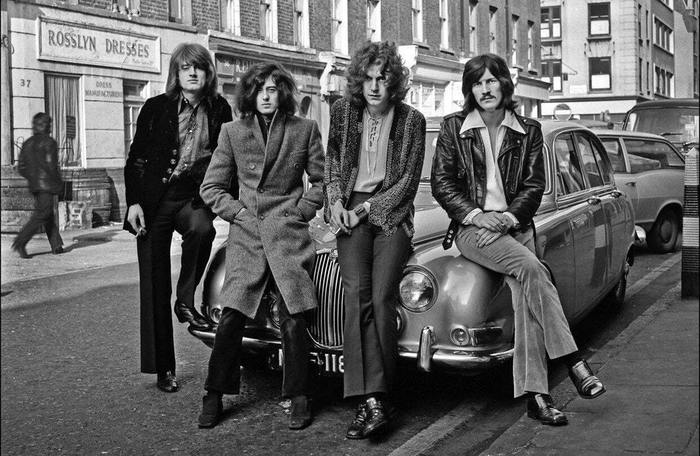 Led Zeppelin, 1968
 - Led zeppelin, 60th, Rock, Retro, Black and white, The photo, Musicians