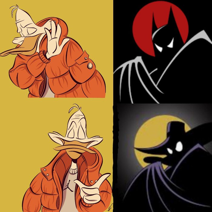 A real superhero! - Duck, Black Cloak, Batman, Drawing