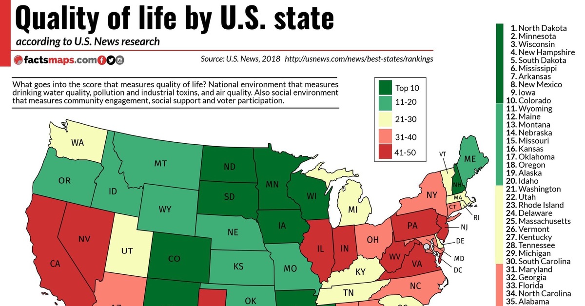 Quality of life. Штаты США по уровню жизни. США штаты на карте уровень жизни. Штаты США по качеству жизни. Качество жизни по Штатам.