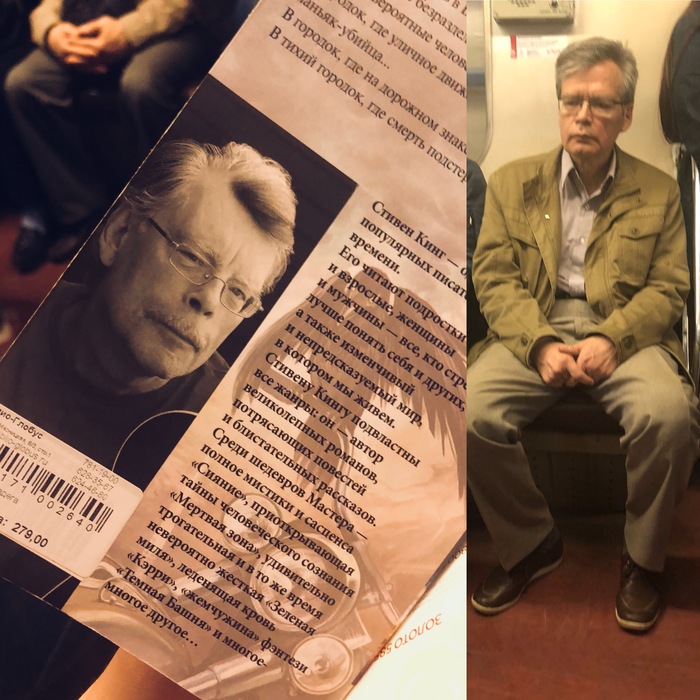 I thought for a minute that Stephen King decided to take a ride on the subway - My, Writer, Doubles, Transport, Пассажиры, Lookalike, Writers