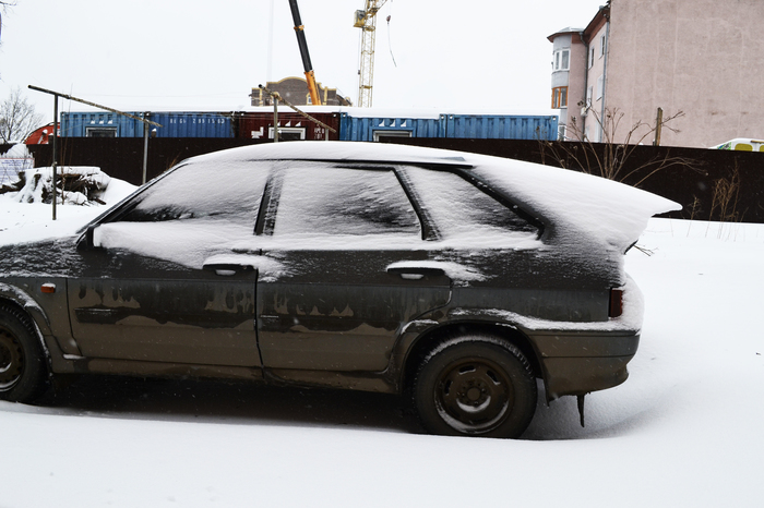 Тюнинг от природы - Моё, Фотография, Машина, Ветер, Снег, Дерево, Длиннопост