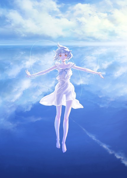 #Sky #Girl - Моё, Anime Art, Небо, Тян