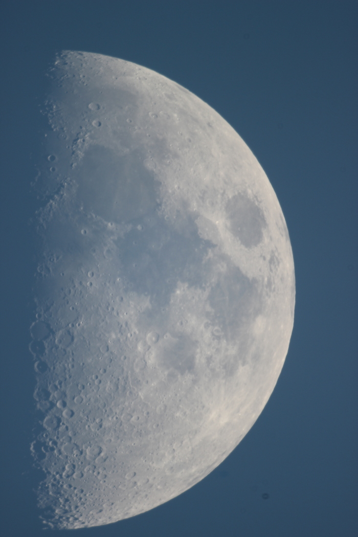 Moon in the daytime sky - moon, My, Astronomy, Space, The photo, Telescope